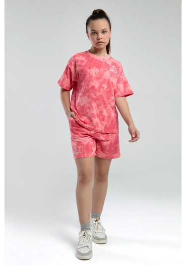 Kappa 362415 Kız Çocuk Tie-dye Şort Bermuda Pijama Takım Pembe