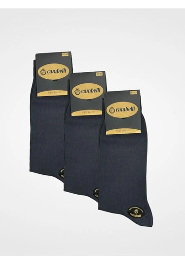 Carabellı Gri İnceden Pamuk Çorap 3 Çiftlik Set 135845688 Koyu Gri