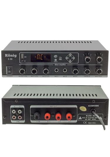 6 Li Duvar Hoparlörlü El Mikrofonlu Bluetooth Anfi Ses Sistemi Seti