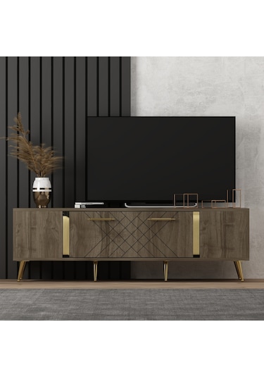 Getas Tv Stand Ceviz-gold Ceviz