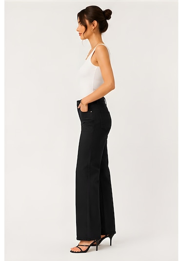 Lili Woman Kadın Siyah Bol Paça Denim Pantolon Ty.msm01s