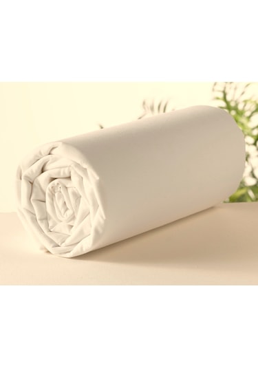 Maki Home Pamuklu Ekru 90x190 Tek Kişilik Lastikli Çarşaf Seti