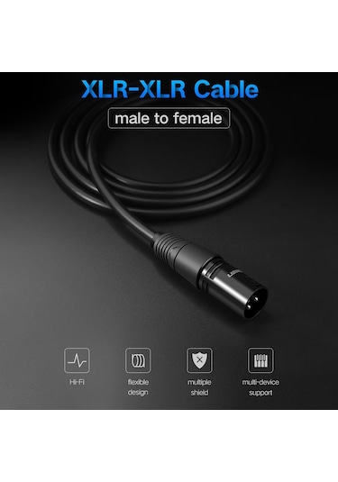 Ugreen 1 M Xlr Kablo Karaoke Mikrofon Ses Topu Uzatma Kablosu Ses Mikseri Amplifikatörler Xlr Kablosu 680501428a