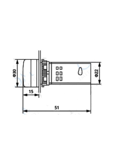 Ad22-22va 22mm Voltampermetre 50-500v 0-100a Ac Kırmızı
