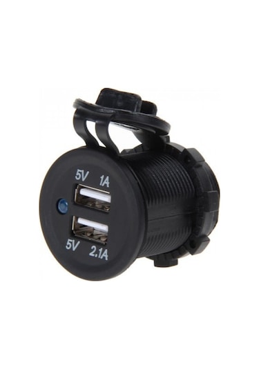 Montajlanabilir Araba Tekne İçin Dual Usb Şarj Soketi 5v 2.1a 12-24v
