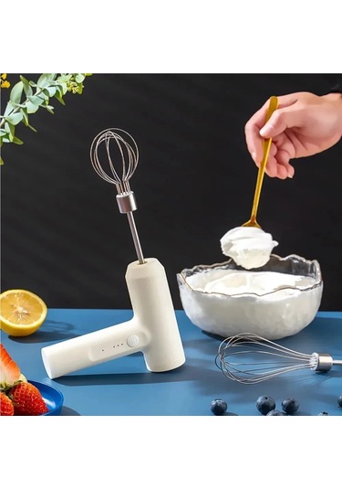 Jialan Kek Krem Karıştırma Taşınabilir Elektrikli Yiyecek Beyaz