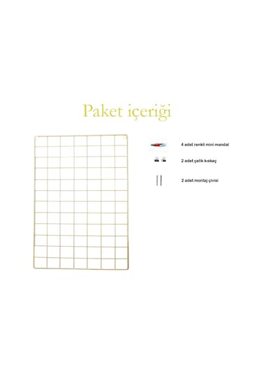 Metal Tel Pano Gold Fotoğraf Askısı Notluk 40X60 Catchme (415764490)