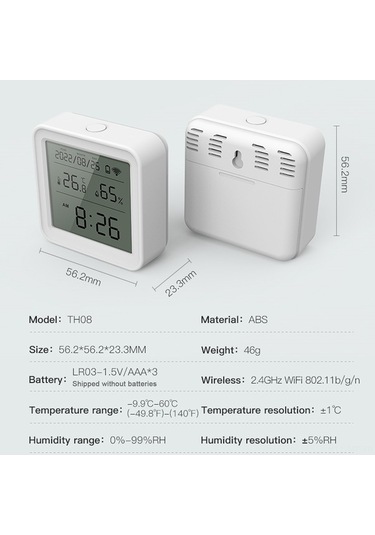 Novahub Wi-fi Sıcaklık Ve Nem Sensörü - Alexa & Google Home, Alarm, Veri Kaydet, Nem Eğrileri