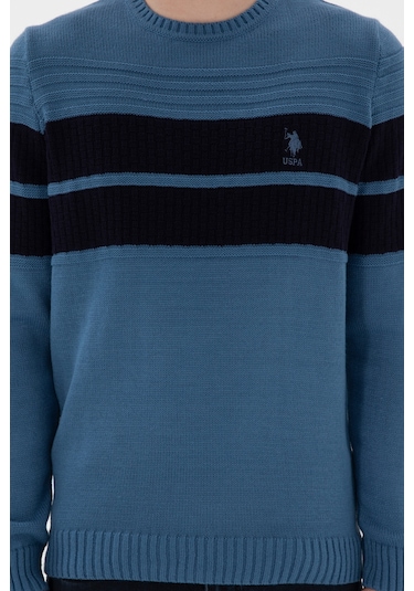 U.S. Polo Assn. Erkek Slim Fit Bisiklet Yaka Saks Kazak 50293041-VR032