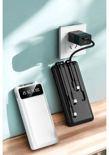 Powerbank 20.000 Mah Dijital Göstergeli Lcd Ekran Uzun Pil Ömrü Çok Renkli