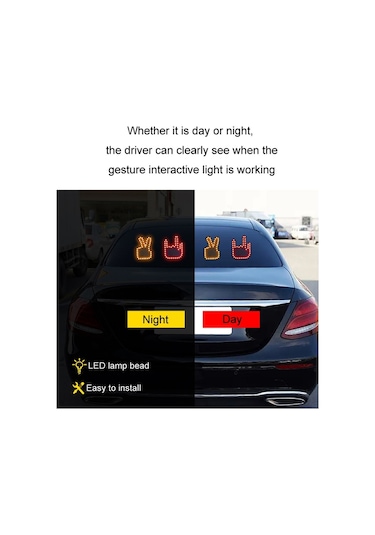 Sones Araba İnteraktif Parmak Işığı Çok Fonksiyonlu Uyarı Anti-arka Çarpışma Işığı Tamam