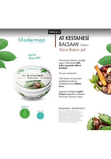 Fitoderman At Kestanesi Balsamı Vücut Bakım Jeli 100 ML
