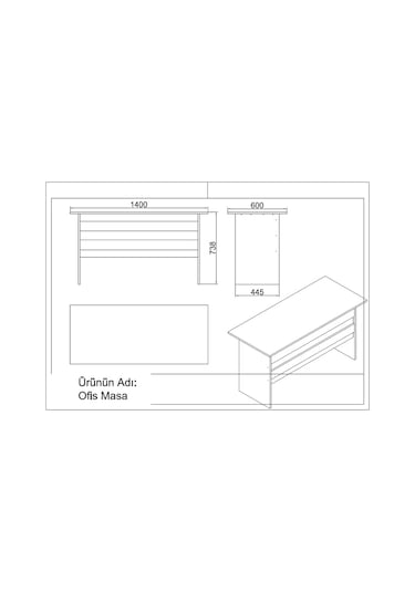 Robinhome Robin Home Verona Abf Ofis Büro Seti Çalışma Masası Takımı Meşe-S