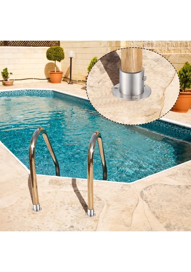 Suofeng 4'lü Paslanmaz Çelik Gardrop Çubuk Flanşı: Ayarlanabilir, Dayanıklı, Dolap, Mutfak, Banyo İçin Tüp Tutucu, Yüksek Stabilite, Tavan Veya Duvar Montajı