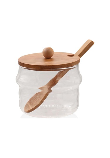 The Mia Bambu Kapaklı Borosilikat Cam Kavanoz 250 Ml