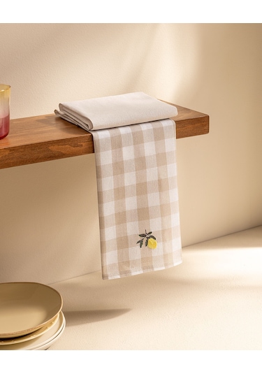 Citron 2'li Nakışlı Kurulama Bezi - Beyaz/sarı 8684427202135 Çok Renkli