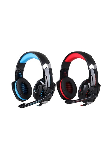 Youtek Kotıon Each G9000 Oyuncu Kulaklığı, 40mm Sürücü, Led Işık, Mikrofon, Ses Kontrol, 3.5mm+usb, Mavi-siyah
