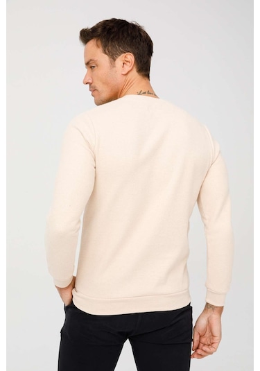 İgs Erkek Bej Standart Bisiklet Yaka Triko Bej