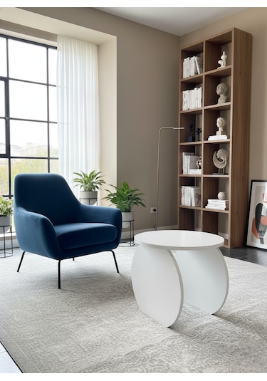 Modern Tasarım Orta Sehpa-zigon Sehpa Beyaz 50x44cm Beyaz