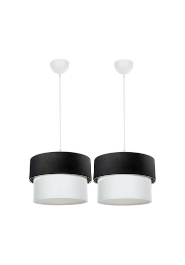 Siyah Kumaş Pasta Sarkıt 2 Adet Avize Pav71 Siyah