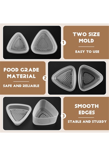 Sointeresting 2 Adet Üçgen Formlu Suşi Kalıbı Onigiri Pirinç Topu Çerçeve Gıda Kalıbı Dekorasyon Araçları Beyaz