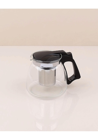 Süzgeçli Cam Demlik 900 ML Şeffaf