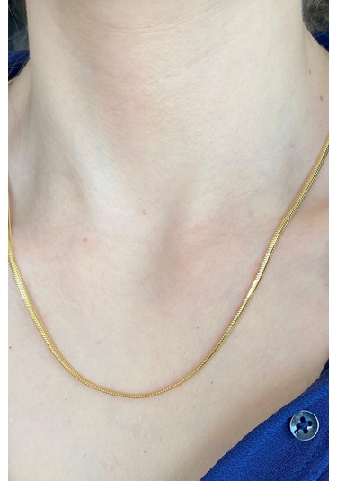 Zümrüt Sarraf 14 Ayar Yeşil Altın Kadın Tondo Ezme Zincir Kolye N11.47505