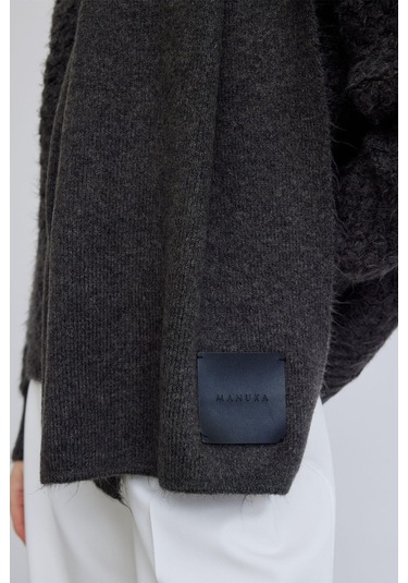 Manuka Cozy Yumuşak Dokulu Atkı Antrasit