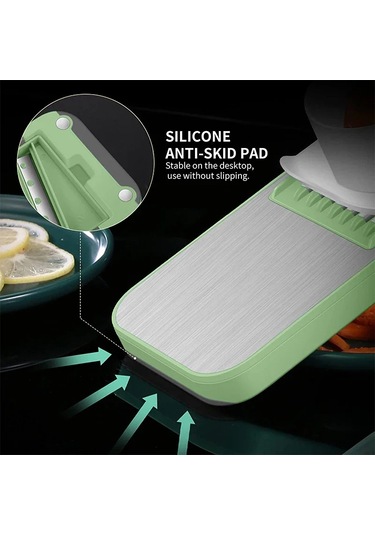 Myinkai Popüler 6'sı 1 Arada Sebze Dilimleyici Mandoline: Açık Yeşil