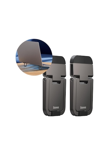 Baseus 2 adet 5MM 3M Yapışkanlı Katlanabilir Ultra Mini Laptop Standı,Portatif Laptop Standı