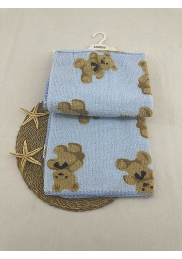 Ayı Desenli Velsoft Battaniye Mavi