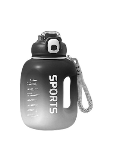 Büyük Kapasiteli Spor Fitness Su Şişesi 1700ml Zxc7a8 Beyaz - Siyah