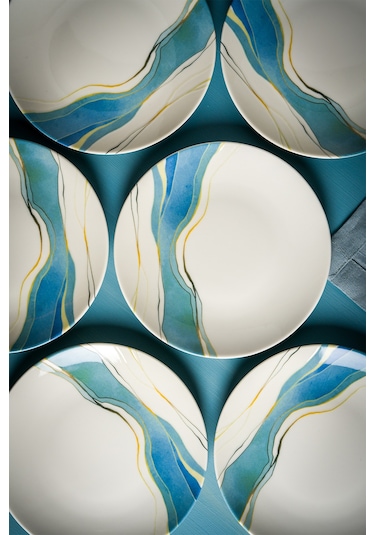 Breeze 6 Parça Porselen Pasta Seti 19 Cm
