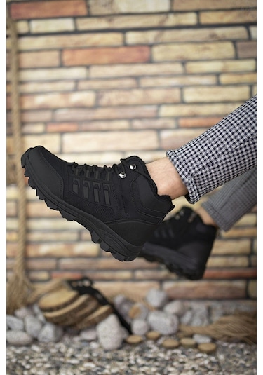 X-step X6 Siyah Termal Kürklü Kışlık Erkek Bot Ayakkabı 001