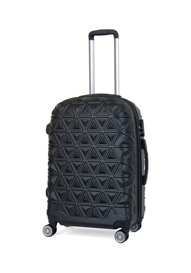 Piramit Desen ABS Seyahat Valizi, Canyon Serisi,  Siyah - Orta Boy Siyah