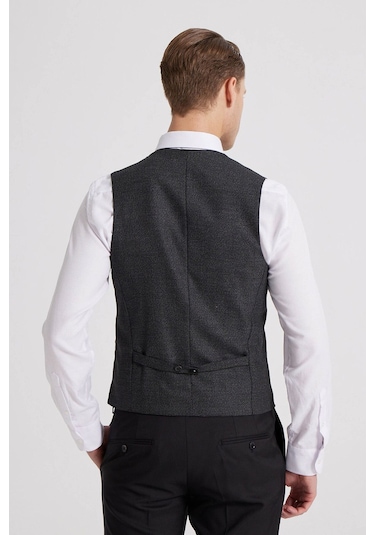 Ds Damat Slim Fit Siyah Düz Mono Yaka Tek Yırtmaçlı Astarlı Takim Elbise Kombinli 8HFY5ORTKMBN2 Siyah