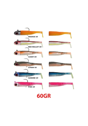 Seabor Lily Shad 11cm 60gr 2+1 Off Shore Silikon Yem Pink Uv