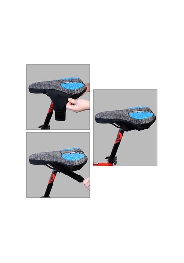 Suntek Sıvı Yumuşak Silikon Bisiklet Koltuk Örtüsü Bisiklet Gri - Mavi