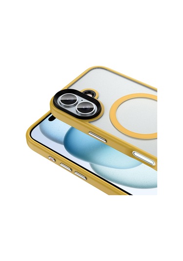 Ardemix İphone Uyumlu 16 Plus Kılıf Mat Arka Yüzey Wireless Şarj Özellikli Flet Magsa Gümüş