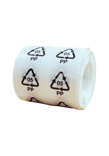 Örenler Plastik 20 Çap Geri Dönüşüm Etiketi 1.000'li Rulo Pp 05 Siyah Tek