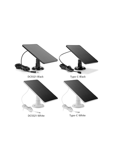 Hfambition Beyaz Ip6 Su Geçirmez 10w 5v Monokristal Güneş Paneli, Güvenlik Kamerası Ve Zil İçin Düşük Tüketimli Type-c Güneş Şarj Cihazı