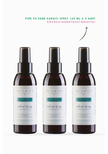 Botanivo Köpekler İçin Pire & Kene Karşıtı Sprey 3'lü