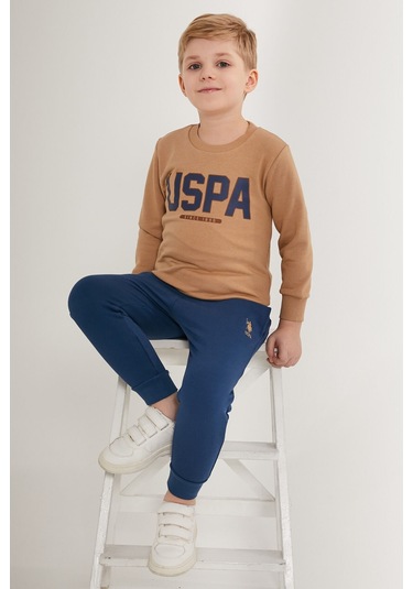 U.s. Polo Assn Pattern Beyaz Erkek Çocuk Eşofman Takımı