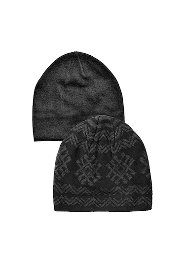 Alaska The Last Frontier Çift Taraflı Doubleface Kumaş Unisex Bere Gri - Siyah