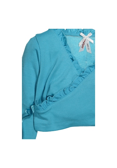 Zeyland Panço Kız Bebek Fırfırlı Kruvaze Kısa Hırka 6Ay-3Yaş -Turkuaz