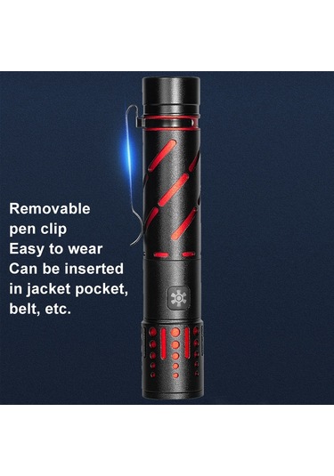 Sones E-smarter Xq-s50 Mini Lazer El Feneri Geri Çekilebilir Yakınlaştırma Kalem Klipsi Led Acil Durum Yenileme El Feneri Pil Dahil Değildir Çok Renkli