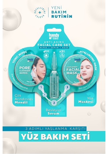 Handytowel 3 Adımlı Anti-Aging Yaşlanma Karşıtı Yüz Bakım Seti