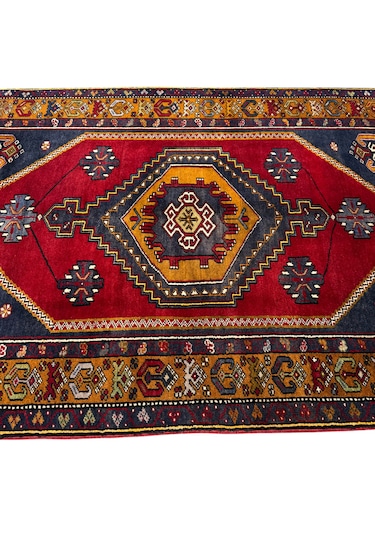 El Dokuma Vintage Yahyalı Halısı 120x211 Eskitme Yün Halı