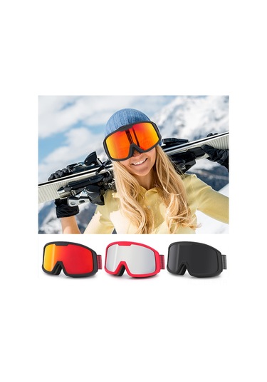 Xindoker Kış Sporları Gözlüğü - Çift Katmanlı Buhar Engelleme, Uv Koruma, Tpu Çerçeve, Erkek/kadın Kayak Gözlüğü Siyah Çerçeve Kırmızı Lens Kırmızı