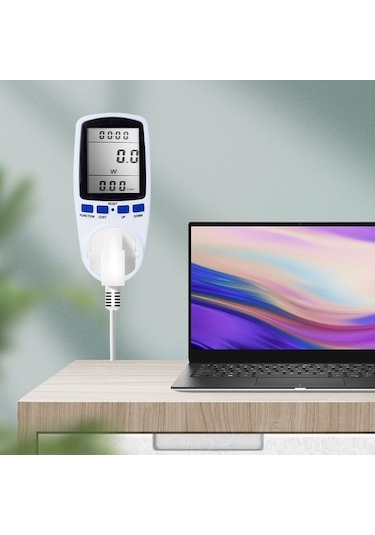 Besthome1 Dijital Elektrik Tüketim Ölçer - Watt Voltaj Frekans Maliyet Takip Cihazı